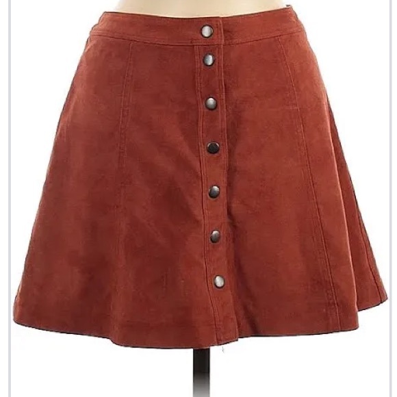 Abercrombie & Fitch Brown/Burnt Orange Suede Skirt - Picture 2 of 5